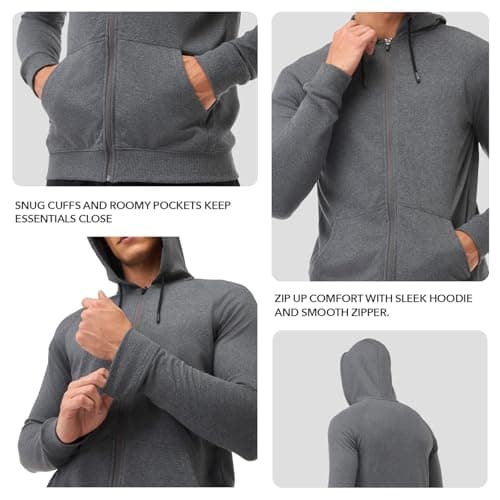 Boldfit Hoodies for Men Full Zipper Jacket for Men & Boys Fleece Hoodie for Man Winter Jackets Thermal Insulation Mens Jacket Zipper WinterWear Hoodies for Boys Winter Anthra M 2