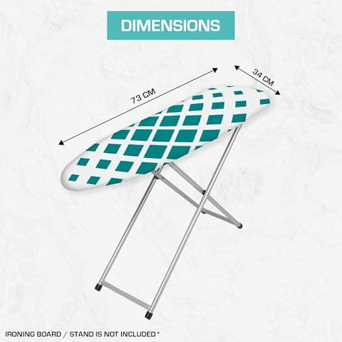Finiky ThermoGuard Ironing Board Cover|Reusable & Washable Ironing Board Cover for Iron & Steam Press, Size- (73x34) cm, (Teal) 3