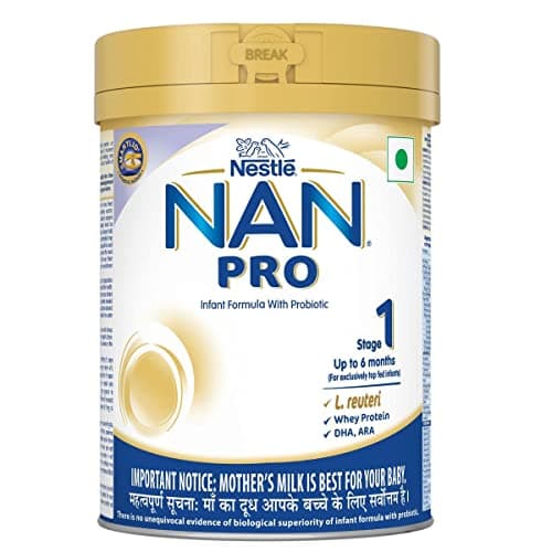 NAN PRO Stage 1 Infant Formula Milk Powder for babies (Up to 6 months) - with Probiotic, 400g Tin with Smartlid