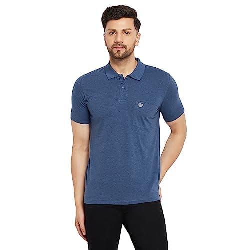Duke Stardust Men Half Sleeve Cotton T-Shirt (SD49_Denim Blue Mel._L)