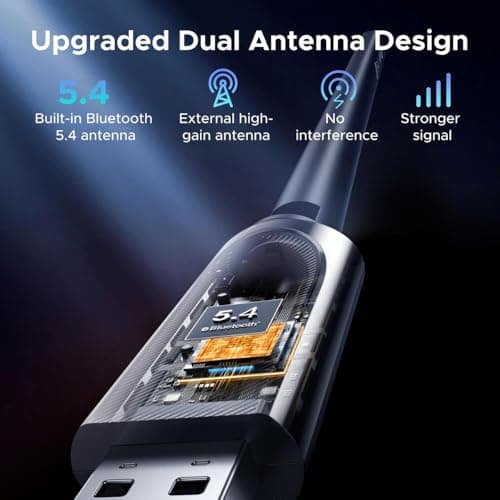 ARVOX AX900 900 Mbps WiFi 6 + Bluetooth 5.4 Wireless Network USB Adapter for Desktop PC with 2.4Ghz/5Ghz High Gain Dual Band 5 Dbi Antenna Wi-Fi, Supports Windows 11/10 MU-MIMO WPA3 OFDMA 4