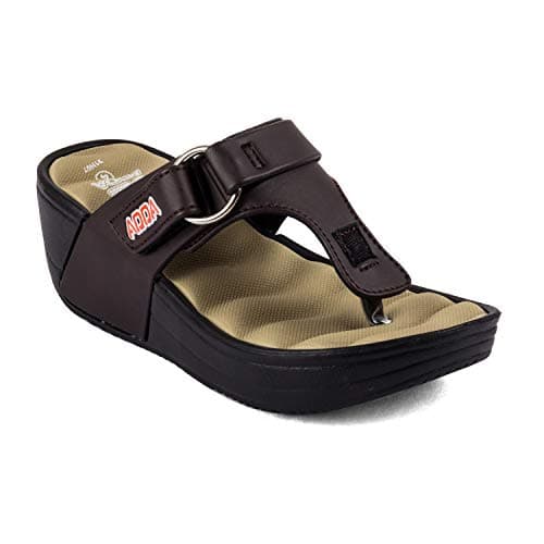 Adda Women's Brown & Beige Ethylene Vinyl Acetate Flip Flop - 6 UK 3