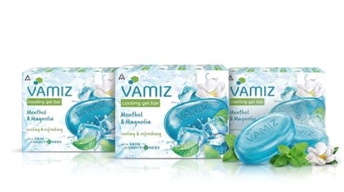 Fiama Cooling Gel Bar Soap Menthol & Magnolia, Cooling and Refreshing Bath Soap with Skin Conditioners, Long-Lasting Freshness, Hydrating Gel Formula for Men & Women. (Pack Of 3, 375g)