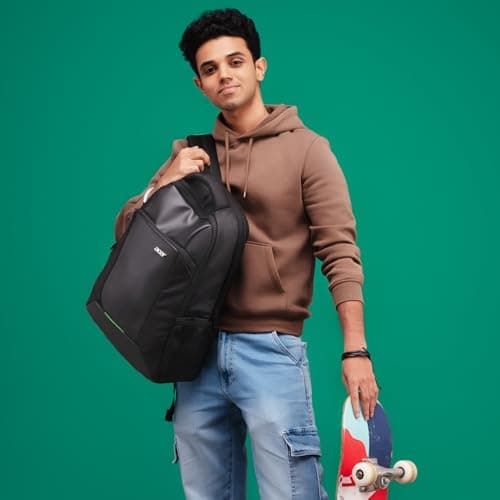 acer Trenzo New Airmesh Padded Premium Black 15.6" Laptop Backpack I USB Charging, 23 Litres 2 Spacious Compartment I Multipurpose Univeral Trendy Bagpack 3