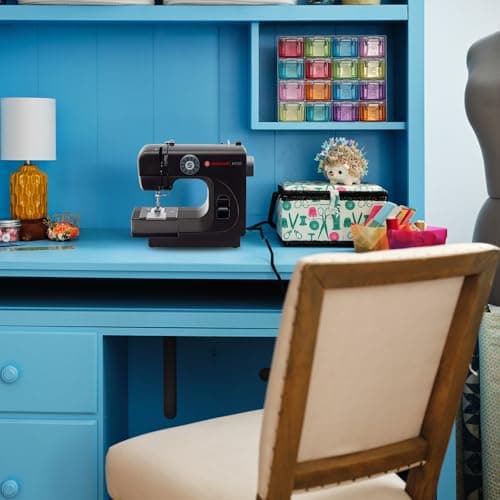 SINGER M1000 Mending Machine | Compact, Lightweight & Portable With 32 Stitch Applications & LED Light | Great for Light to Medium Weight Fabrics & Repairs - Black 3
