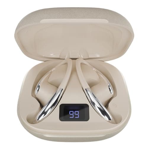 DwOTS Sense Pro OWS Earbuds with 42dB ANC, Over Ear Headphone Design, 45H Battery, Bluetooth v6.0, 3 EQ Modes, Hall Switch Auto Connect, Voice Assistant Support, Bluetooth Earbuds (Cream)
