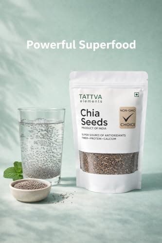 Tattva Elements Chia Seeds | Naturally Nutritious Organic Superfood | High Fibre, Protein & Calcium | Rich in Antioxidants | Non-GMO | Product of India-250Gm. 3