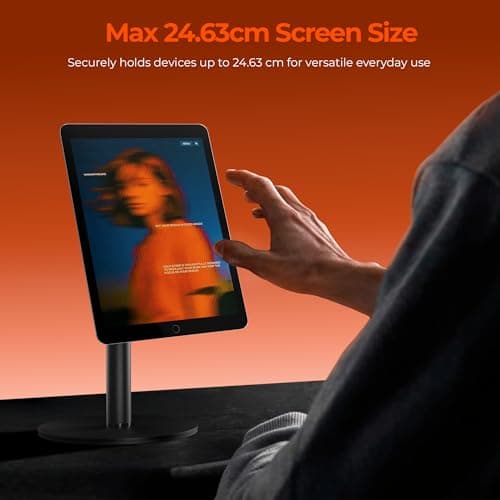 Zebronics Magnetic Mobile & Tablet Holder, 360° Rotation, Multi-Angle Adjustment, Height Adjustable, MagSafe Compatible with Metal Ring, N52 Magnet (MS500) 4