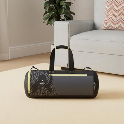 Aristocrat Beast Polyester 48cm Gym Duffle Bag for Men and Women with Multiple Pockets and Separate Shoe Compartment for Travel, Sports and Workouts (Black) 2