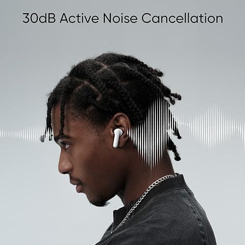realme Buds T300 Truly Wireless in Ear Earbuds with 30dB ANC, 360° Spatial Audio Effect, 12.4mm Dynamic Bass Boost Driver with Dolby Atmos Support, Upto 40Hrs Battery and Fast Charging (Youth White) 4
