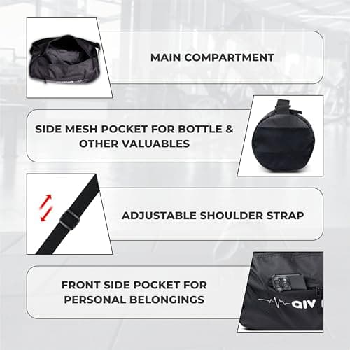 Aivin Attract Multipurpose Gym Bag | Gym Bags | Adjustable Shoulder Bag for Men|Duffle Gym Bags for Men|Fitness Bag|Carry Bags|Sports & Travel Bag|Sports Kit|Duffle Bags Travel 4