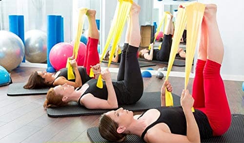 Fitlastics Natural Rubber Resistance Bands For Toning. Strength Training, Stretching, Physical Therapy, Pilates, Yoga Exercises Home Fitness Workouts For Men/Women (15Lbs - 6Ft - Yellow Band) 5