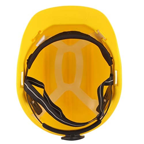 KARAM PN521 Safety Helmet for Men Construction Helmet | Ratchet Type Adjustment with Adjustable Chin Strap | Work Helmet with Side Slot for Attachment | is:2925:1984 Certified | Yellow 5