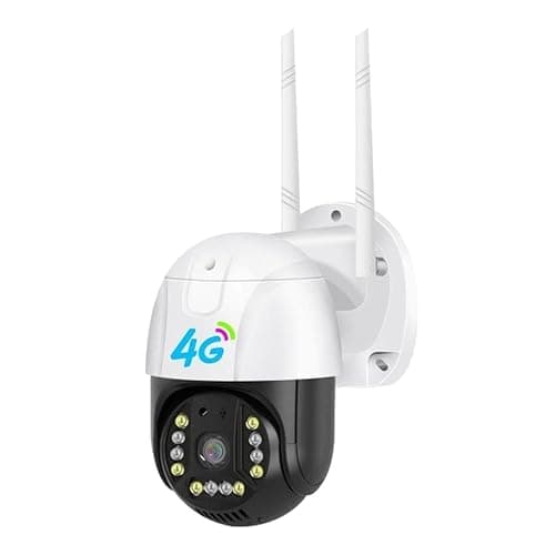 Guard Well 4G LTE Outdoor PTZ Security Camera | Dual Antenna | 360° Pan Tilt | Night Vision | Motion Detection | Two Way Audio | 4G SIM-Based CCTV Camera for Home with Mobile App V380 Pro (4G Camera)