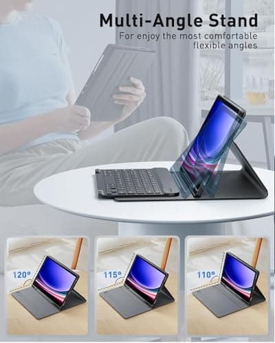 RTSY Keyboard Case for Samsung Galaxy Tab A11+ / A11 Plus 2025 (11 Inch) & A9+/ A9 Plus 2023 (11 Inch) with Multi Viewing Angle, Wireless Detachable Folio KB Cover with S Pen Holder-Black 5