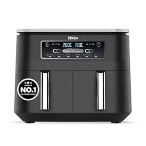 Ninja Foodi Dual Zone Air Fryer AF300IN| 7.6L Dual Drawer Air Fryer| Max Crisp 240°C| 6 Cooking Functions – Air Fry, Roast, Bake, Reheat & Dehydrate| Variable Airflow 1200–2600 RPM|PTFE/PFOA/PFASFree