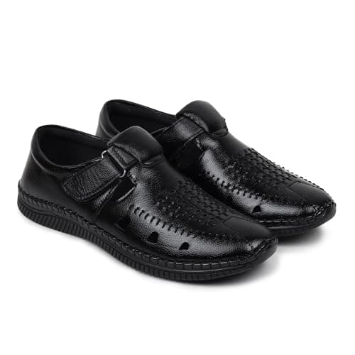 Zixer E7010 Ethnic Wear Wedding Party Half Shoes for Men Mojri Casual Formal Back Open Shoe Casuals for Men Black