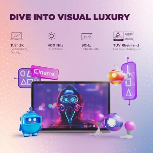Lenovo (Smartchoice) Tab Plus with Octa JBL Hi-Fi Speakers| 8 GB RAM, 256 GB ROM| 11.5 Inch, 2K, 90 Hz Refresh| Wi-Fi Tablet| Android 14| 45 W Fast Charger| Built-in Kickstand| Color: Luna Grey 2