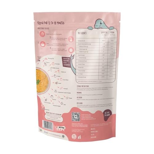 DINO DINE! Baby Food 12 to 18 Months | Vegetable Foxtail Millet Khichdi | Instant Khichdi Mix for Toddlers | No Preservatives | Travel Friendly | Ready Healthy Meal in Just 5-10 Minutes (Pack of 3) 4