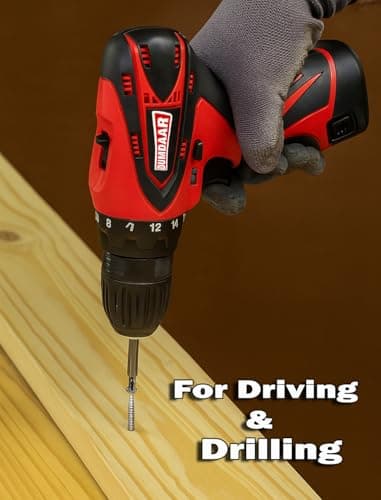 Inditrust Dumdaar 12V Cordless Drill Screwdriver Tool Kit (25pcs) | 1350 RPM, Two-Speed | 10mm Keyless Chuck | Multi-Torque Clutch | Reversible Switch | Includes 2 x 1.5Ah Batteries 3