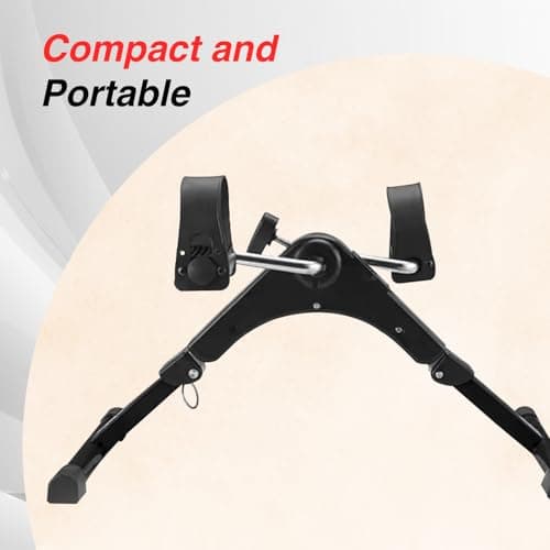 Amazon Brand - Symactive Fitness Mini Cycle Pedal Exerciser | Heavy Material | with Adjustable Resistance Levels and Digital Display | Compact & Portable Design (Black) 4