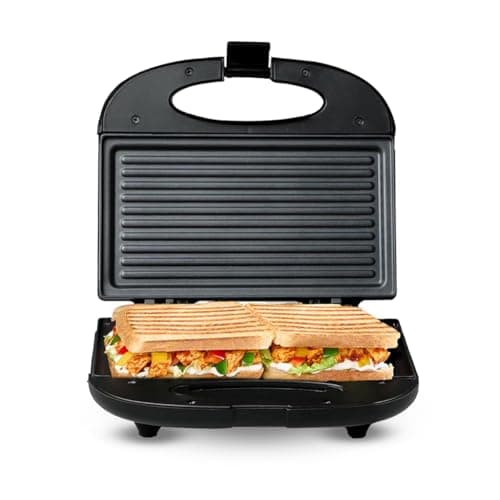 INALSA Grill Toaster with SS Cover On Top Cover|Over Heat Protection|Vertical Storage|Easy Locking|Non Stick Coated Heating Plates (Presto DX),800 Watts,Black 2