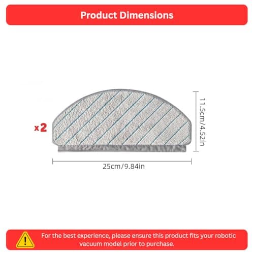 Reverbo Mop Cloths Compatible with Ecovacs Deebot N20 Pro, N30 White and N30 Plus – Replacement Parts for Robotic Vacuum Cleaner | Set of 2 Washable, Reusable Microfiber Mops for Deep Floor Cleaning 2
