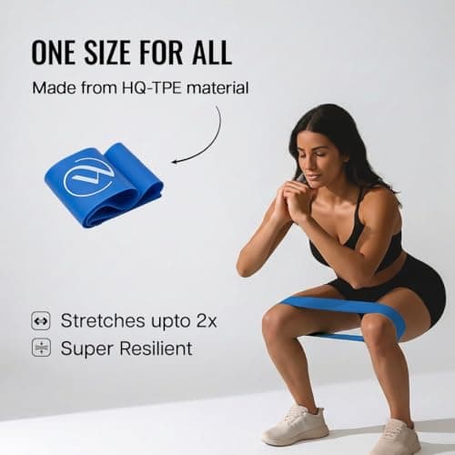 Wiselife Professional Latex Resistance mini Band | 48x4 inch |100% Natural Latex Resistance Band | for Warm-Up, Stretching,Cardio,Home Fitness,Exercise,Gym Workout, Physiotherapy & Yoga (Set of 5) 2