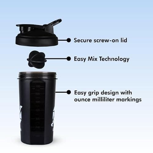 Nivia Electra Sports Shaker, BPA Free, Gym Workout, Running, BPA Free, Leakproof, Exercise Shaker - 700ML (Black) 4