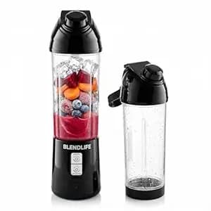 BlendLife BLAZE Portable Blender, Real Mixer Power, Made in Bharat, Patented Pulse Function & Reverse Action, 700ml, 4000mAh Battery, 240W, Inbuilt Sipper & Strainer, 1-Yr Warranty, Onyx Black