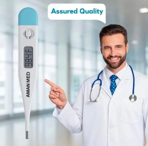 AMAN MED Fingertip Pulse Oximeter with Digital Thermometer 3