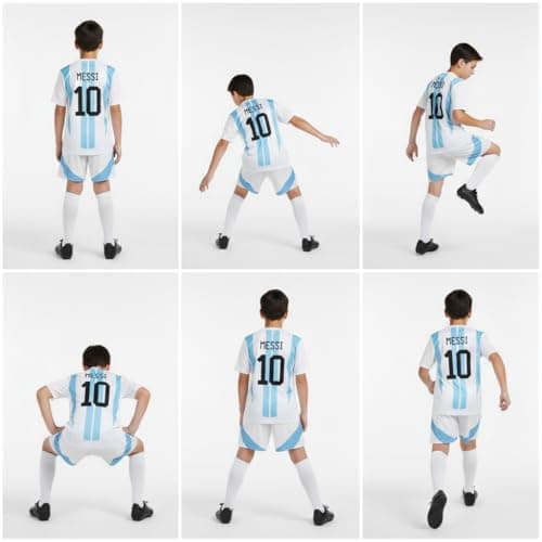 Sports Soccer Football Argen Jersey Messi 10 Home Away Kit Jersey Set T-Shirt with Shorts (Kid's,Boy's & Men) 8001_S8001 VGR47 5