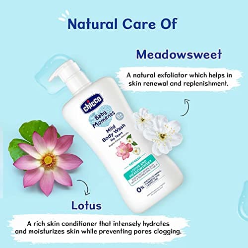 Chicco Baby Moments Mild Body Wash Refresh, New Advanced Formula With Natural Ingredients, No Tears & Soap-Free, Mild Formula For Babys Body Wash, No Phenoxyethanol And Parabens (500Ml) 5