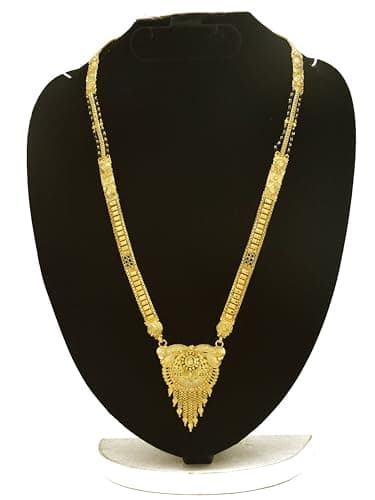 Jecy JEWELS 24K One Gram Gold Plated 30 Inches Long Mangalsutra 8534-2 For Womens 2