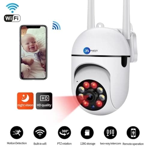 Maizic Smarthome Ultracam 5MP UHD Wi-Fi Outdoor CCTV Camera for Home with Color Night Vision, Motion Tracking, Two Way Talk and Multi Users View, 2 Years Warranty (S-Mini Ptz) 2