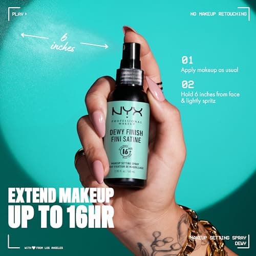 Nyx Professional Makeup Long Lasting Makeup Setting Spray, Dewy Finish, 60ml 4