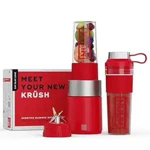 NUUK KRUSH Blender Mixer Grinder | 500W Personal Smoothie Blender with 24,500 RPM | 6-Leaf Blade | Compact Mixer Grinder for Gym, Office, Kitchen | BPA-Free 460ml Go Jar™ | Titanium Alloy Build