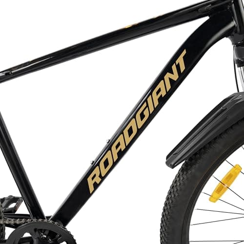 ROADGIANT Squad BlackGold 27.5T | MTB | Steel Bicycle | Dual Disc Brakes | Single Speed | Front Suspension | Unisex|for All-Terrain Riding (Z Black) 3