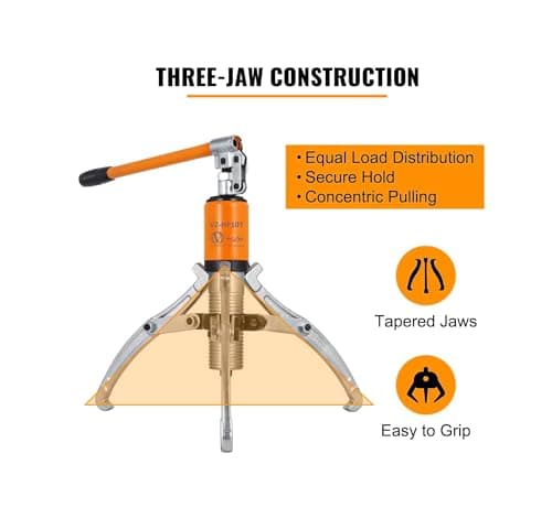 VOLTZ tools ‎VZ-HP10T(NEW) Hydraulic Pullers 10 Ton 3 Jaw Hydraulic Gear Puller,VOLTZ tools Wheel Bearing Hub Removal Tool 2