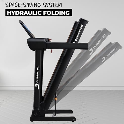 Durafit91™ Racer Multifunction 5 HP Peak BLDC Motorized Treadmill| 120 Kg User Weight| 16 Km/Hr Max Speed | Hydraulic Foldable| Bluetooth Speaker | Wynd app | Home use 4
