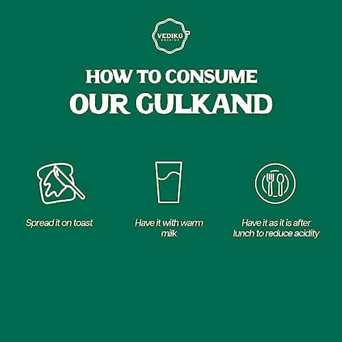 Vediko Origins Gulkand 350Gm|100% Sun-Cooked Pure Rose Petal Jam With No Artificial Flavors|Good For Gut Health|Sweetened With Raw Sugar (Mishri)|Improves Digestion|Natural Coolant|A Healthy Dessert 4
