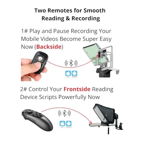 DigioCraft Proshot V4 Teleprompter for iPhone,Ipad,Smartphone,DSRL Camera with Microphone Remote Control|Software&Pro Video Recording Training|Matelic Body|Carry Case|Easy Assembly|Video Making,Black 4