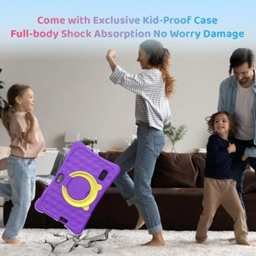 HAYUA Kids Tablet, 7 Inch Android 15 Tablet for Kids, 8GB+32GB 1TB Expanding, Quad Core Toddler Tablets with Shockproof Case, BT5.0, WiFi 5, Parental Controls, Games, Dual Camera (Purple) 5