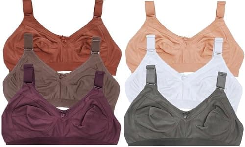 Piylu Women Non-Padded Full Coverage Bra for Heavy Bust Support | Plus Size Comfortable Bra | Wide Straps for Extra Support | Seamed Cups Everyday Wear Bra for Women & Girls