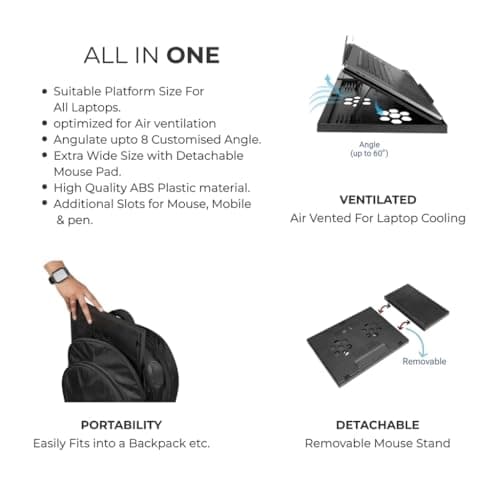 6-in-1 Multipurpose Laptop Stand with Mobile Holder & Mouse Pad 4