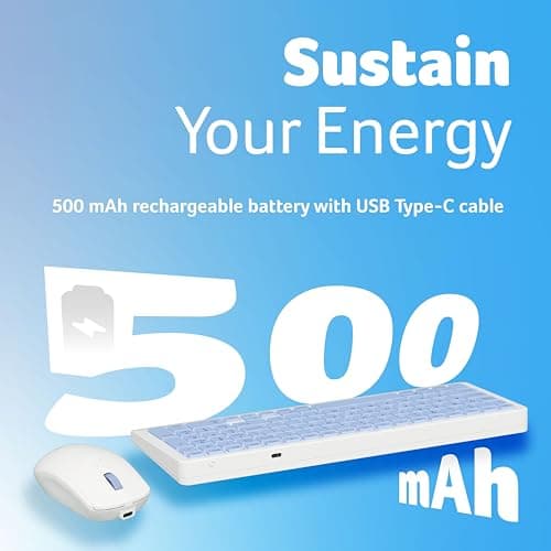 Acer ZenKeys Duo Wireless Keyboard & Mouse Combo | 2.4 GHz + Bluetooth | Rechargeable 500 mAh Type-C | 99-Key Silent Keyboard | 1600 DPI Optical Mouse | 10m Range | Windows/macOS/Linux Compatible 5