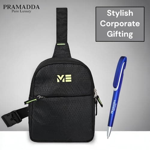Pramadda Pure Luxury Chest Bag with Stylish Pen Gift Combo | gift for men special unique | corporate gifts for men women employees staff business clients | Birthday Gift for men 3