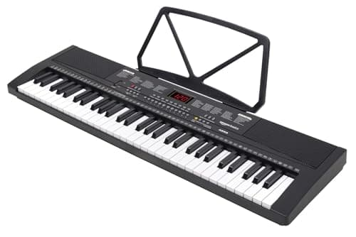 Amazon Basics 61 keys Electronic Keyboard Piano with LED Display | Adapter | Key Note Stickers | Mic | Music Sheet Stand - Works only with adapter (no battery needed) 3
