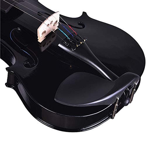 Kadence V001D-C Vivaldi Violin | 4/4 Full Size with Basswood Body & Brazilwood Bow | Includes Lightweight Hard Case, Bow, Rosin, Tuner & Learning Course | Black 4