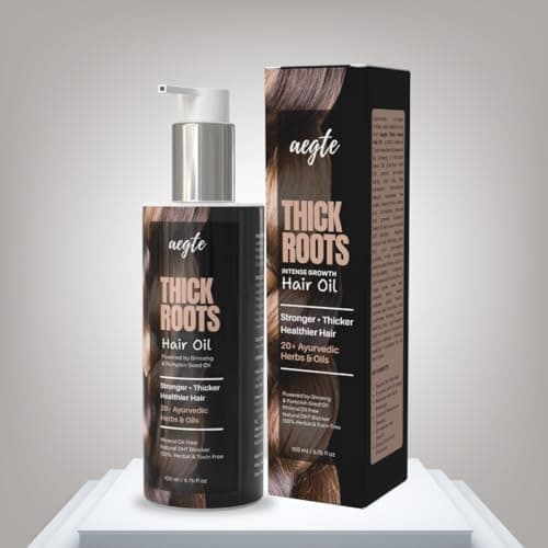 Aegte Thick Roots Hair Oil With 20+ Ayurvedic Herbs | Natural DHT Blocker 100ml 2